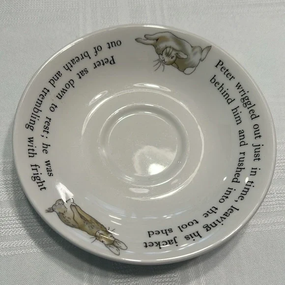 Beatrix Potter Designs Peter Rabbit Wedgwood Saucer Numbered 63 - Picture 2 of 4
